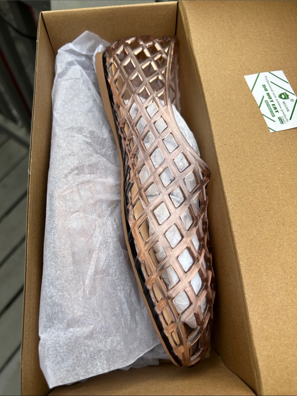 Women’s Woven Slip-On Ballet Flat in Rose Gold